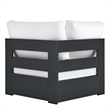 Tahoe Outdoor Patio Powder-Coated Aluminum Modular Corner Chair in Gray White