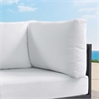 Tahoe Outdoor Patio Powder-Coated Aluminum Modular Corner Chair in Gray White