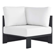 Tahoe Outdoor Patio Powder-Coated Aluminum Modular Corner Chair in Gray White