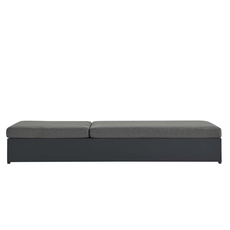 Tahoe Outdoor Patio Powder-Coated Aluminum Chaise Lounge Chair in Gray Charcoal