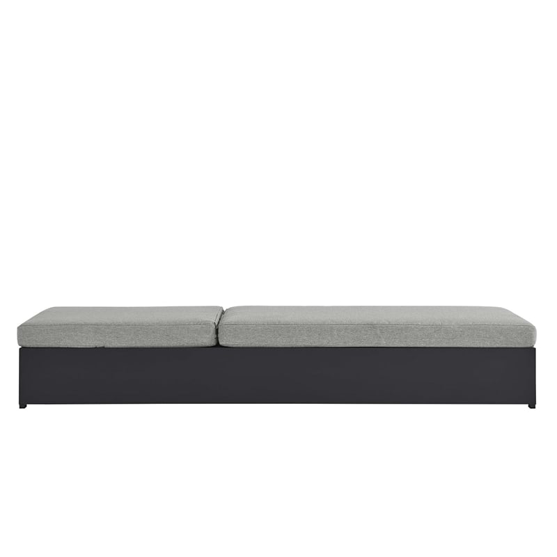 Tahoe Outdoor Patio Powder-Coated Aluminum Chaise Lounge Chair in Gray Gray