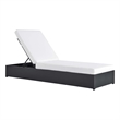 Tahoe Outdoor Patio Powder-Coated Aluminum Chaise Lounge Chair in Gray White