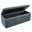 Mezzo Upholstered Performance Velvet Storage Bench in Cadet Blue