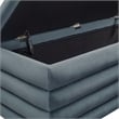 Mezzo Upholstered Performance Velvet Storage Bench in Cadet Blue
