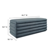 Mezzo Upholstered Performance Velvet Storage Bench in Cadet Blue