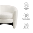 Affinity Upholstered Boucle Fabric Curved Back Armchair in Cloud