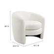 Affinity Upholstered Boucle Fabric Curved Back Armchair in Cloud