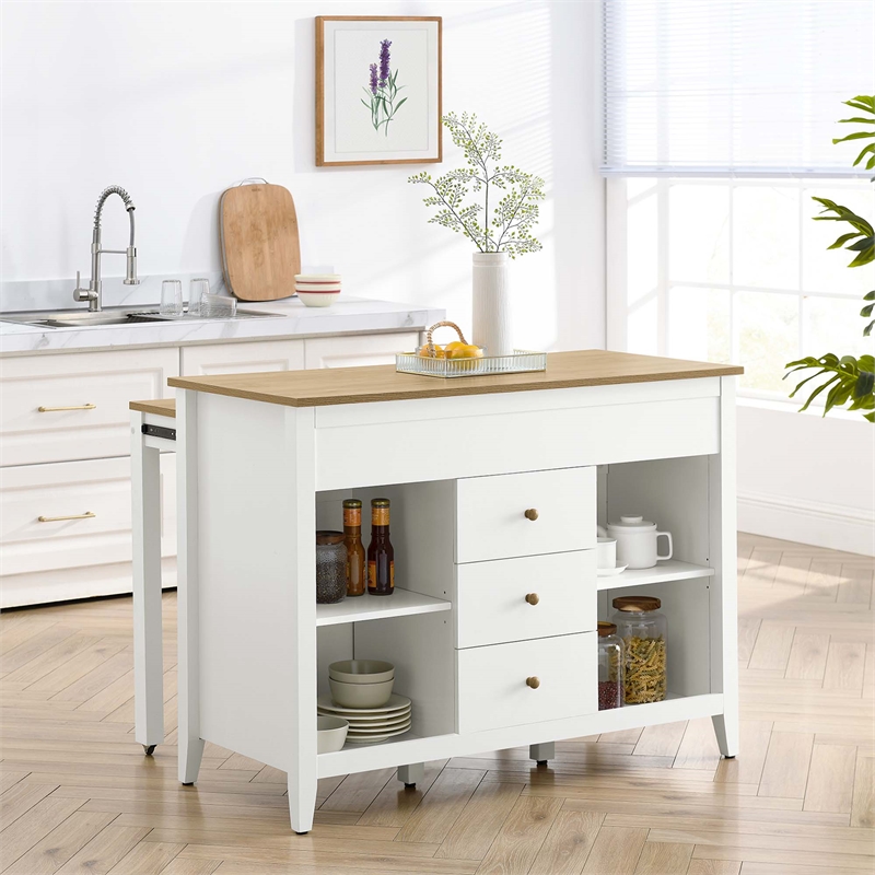 Farmstead Kitchen Island in Oak White