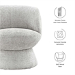 Vesta Chenille Fabric Upholstered Swivel Chair in Dove Gray