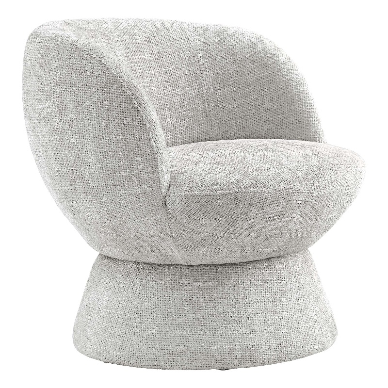 Vesta Chenille Fabric Upholstered Swivel Chair in Dove Gray