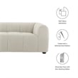 Modway Liana Upholstered Fabric Upholstered Sofa in Linen