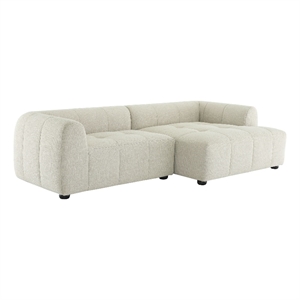 Liana Right-Facing Upholstered Fabric Modular Sofa with Chaise in Linen