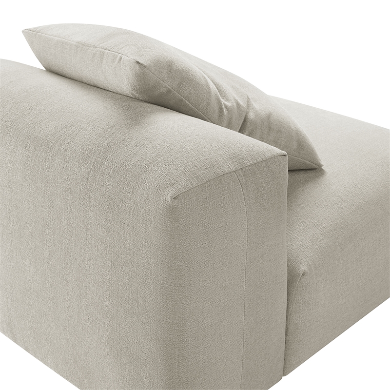 Solace Modular Upholstered Fabric Armless Chair in Linen