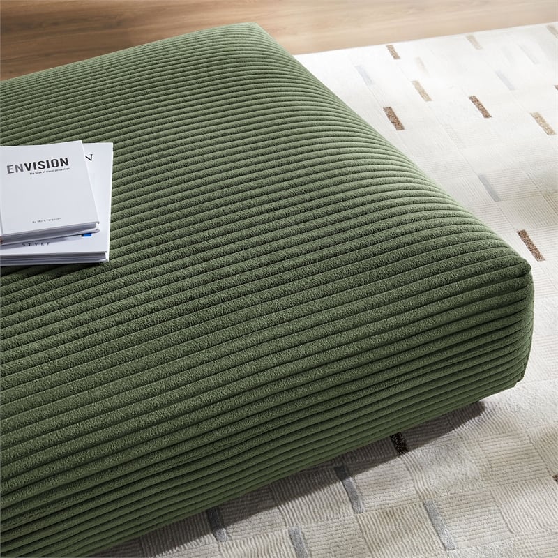 Solace Modular Corduroy Upholstered Ottoman in Fern
