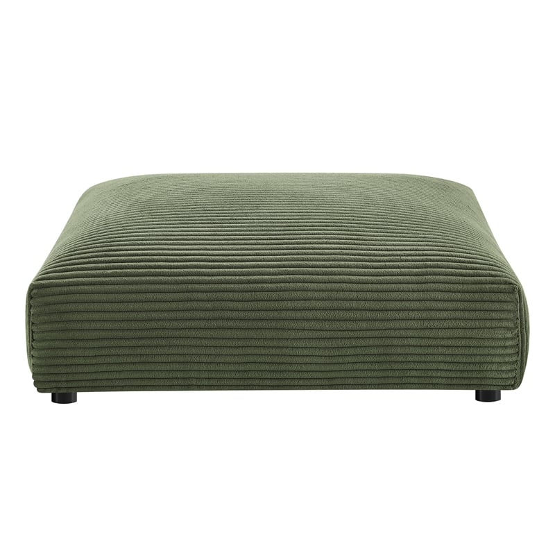 Solace Modular Corduroy Upholstered Ottoman in Fern
