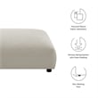Solace Modular Upholstered Fabric Ottoman in Linen