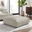 Solace Modular Upholstered Fabric Ottoman in Linen