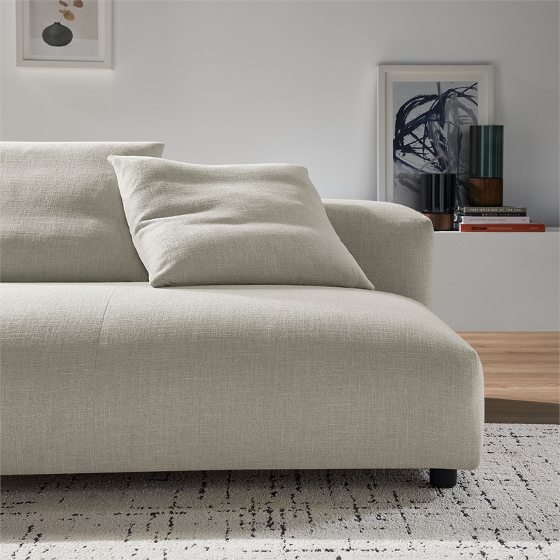 Solace Modular Upholstered Fabric Armless Loveseat in Linen