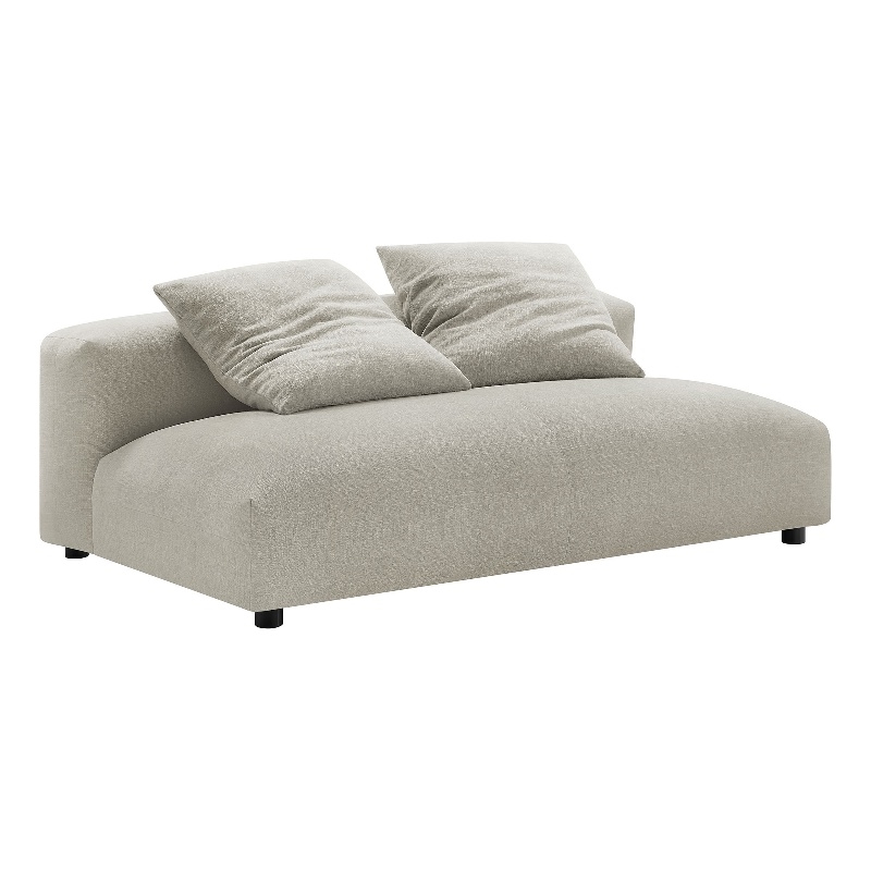Solace Modular Upholstered Fabric Armless Loveseat in Linen