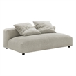 Solace Modular Upholstered Fabric Armless Loveseat in Linen