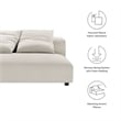 Solace Modular Upholstered Fabric Armless Loveseat in Salt
