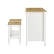 Garland3-Piece Kitchen Island and Stool Set in Oak White