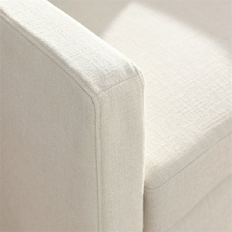 Serene Fabric Slipcovered Swivel Armchair in Salt