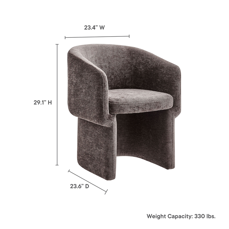 Verity Chenille Dining Armchair in Chocolate Brown