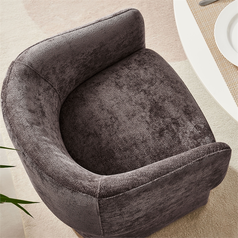 Verity Chenille Dining Armchair in Chocolate Brown