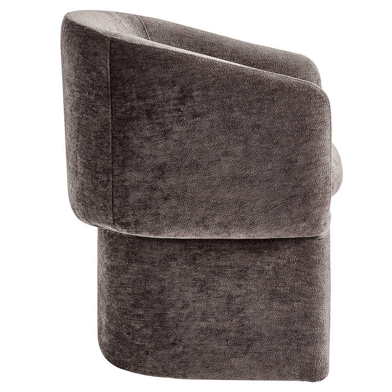 Verity Chenille Dining Armchair in Chocolate Brown