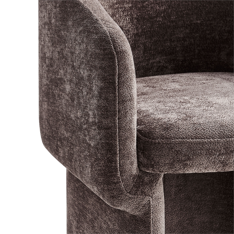 Verity Chenille Dining Armchair in Chocolate Brown