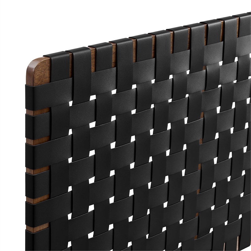 Sparta Weave Vegan Leather Full Headboard in Walnut Black