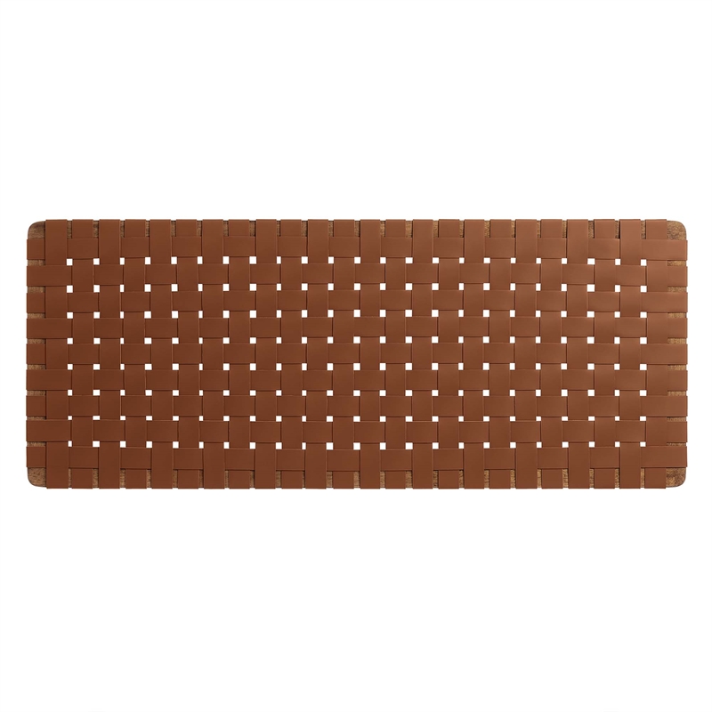 Sparta Weave Vegan Leather Full Headboard in Walnut Brown