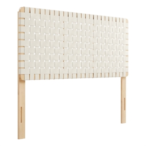 Sparta Weave Vegan Leather Full Headboard in Natural Beige