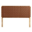 Sparta Weave Vegan Leather Full Headboard in Natural Brown