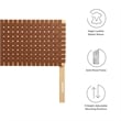 Sparta Weave Vegan Leather Full Headboard in Natural Brown