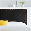 Sparta Weave Vegan Leather Full Headboard in Walnut Black