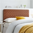 Sparta Weave Vegan Leather Full Headboard in Walnut Brown