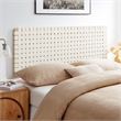 Sparta Weave Wall-Mount Vegan Leather Queen Headboard in Natural Beige