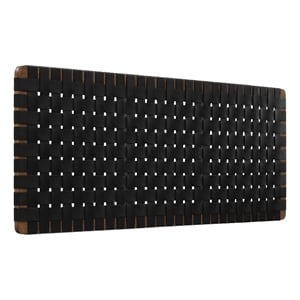 Sparta Weave Wall-Mount Vegan Leather Queen Headboard in Walnut Black