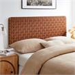 Sparta Weave Wall-Mount Vegan Leather Queen Headboard in Walnut Brown