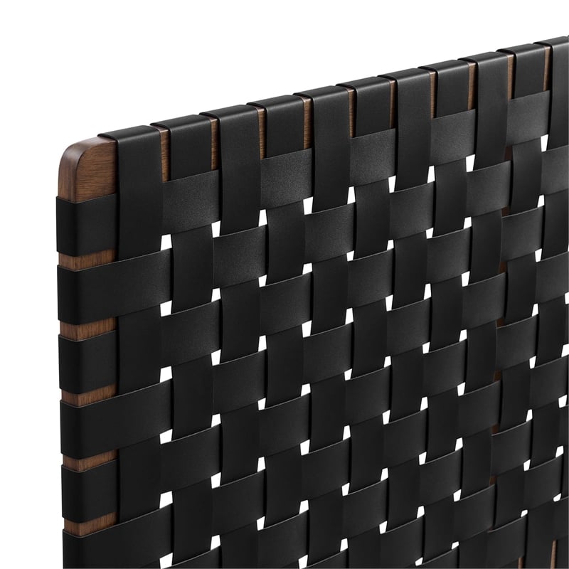 Sparta Weave Vegan Leather Queen Headboard in Walnut Black
