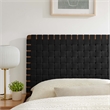 Sparta Weave Vegan Leather Queen Headboard in Walnut Black