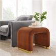 Koda Performance Velvet Waterfall Stool in Brass Rust