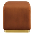 Koda Performance Velvet Waterfall Stool in Brass Rust