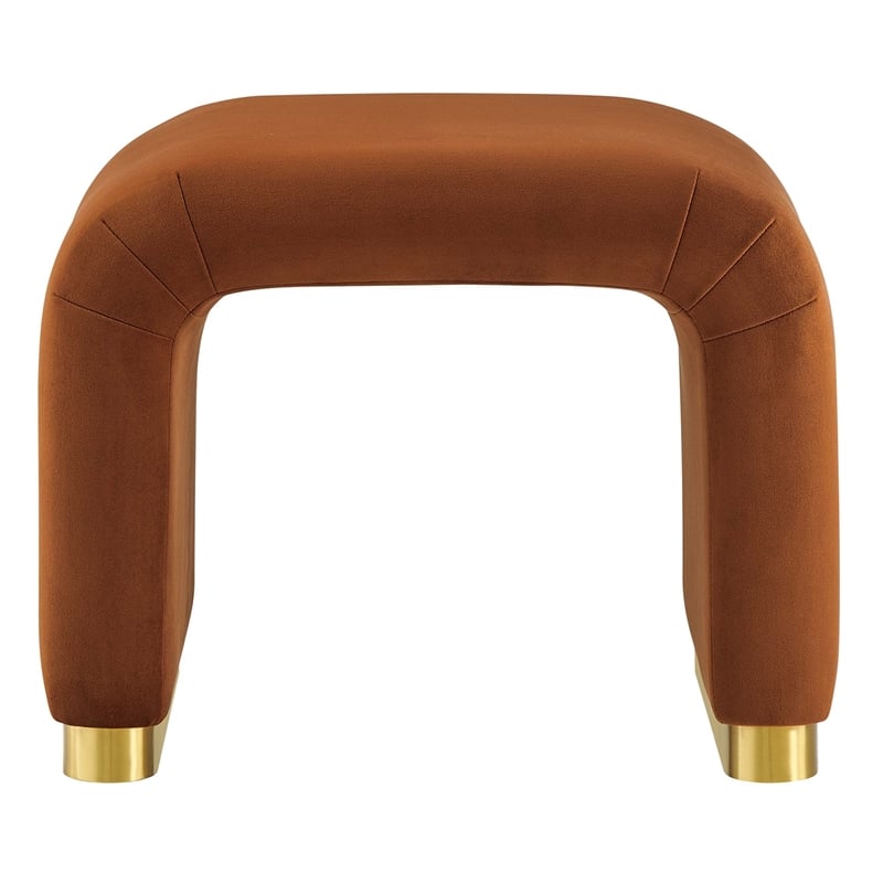 Koda Performance Velvet Waterfall Stool in Brass Rust