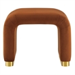 Koda Performance Velvet Waterfall Stool in Brass Rust