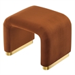 Koda Performance Velvet Waterfall Stool in Brass Rust