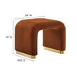 Koda Performance Velvet Waterfall Stool in Brass Rust