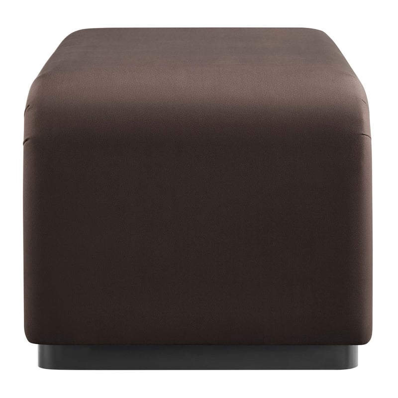 Koda Performance Velvet Waterfall Ottoman in Black Chocolate Brown